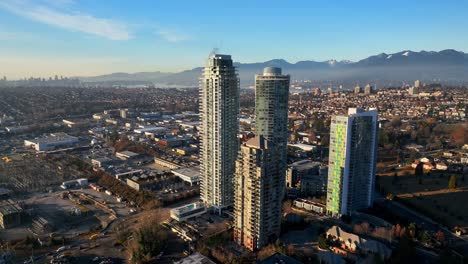 high-rise buildings and luxury apartments on a sunny day in burnaby, british columbia, canada