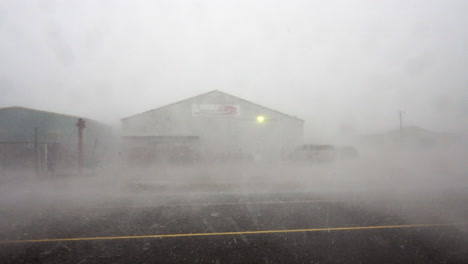 intense hail storm rages with powerful winds and damaging hail