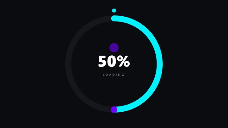 Digital Loading Progress Bar Animation with Percentage Counter