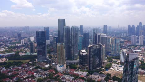 skyscrapers in mega kuningan business center, city skyline of jakarta in indonesia