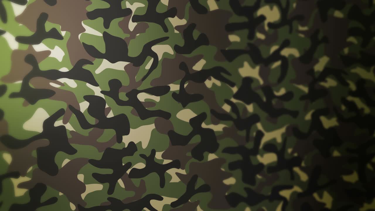 fondo de patrón de camuflaje verde. concepto de uniforme militar. línea abstracta y textura de onda. animación de bucle.