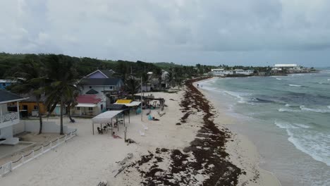 flight-over-the-beach,-san-andres-island