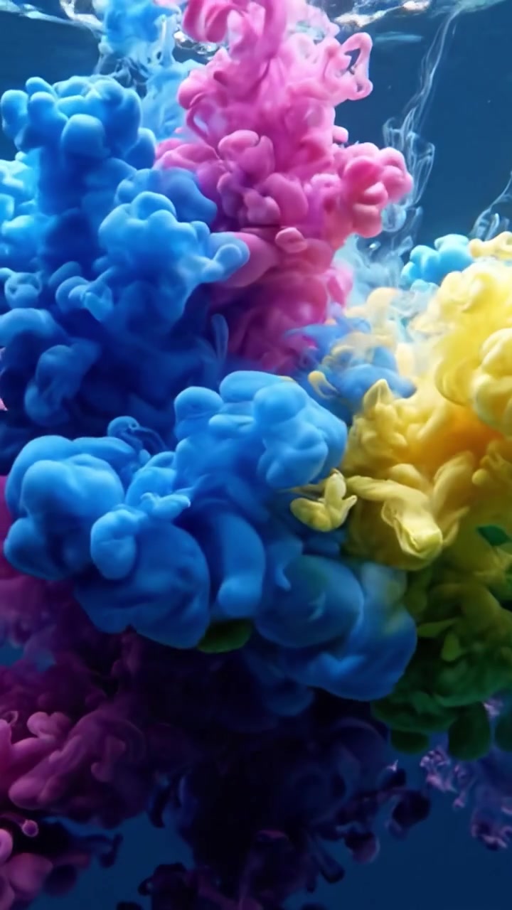 Un Flusso Ipnotizzante di Colori: Esplorando le Splendide Transizioni della Dinamica dei Fluidi in Vibranti Scene Sottomarine Catturate in Due Immagini Mozzafiato