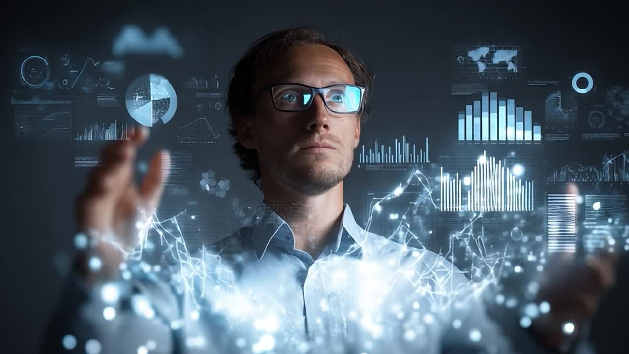 Data analyst using digital tools for trend visualization