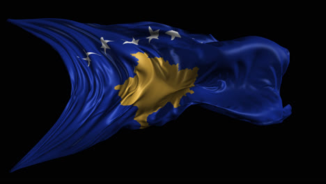 ondeando la bandera de kosovo