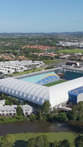 stadium and surroundings from above in gold coast