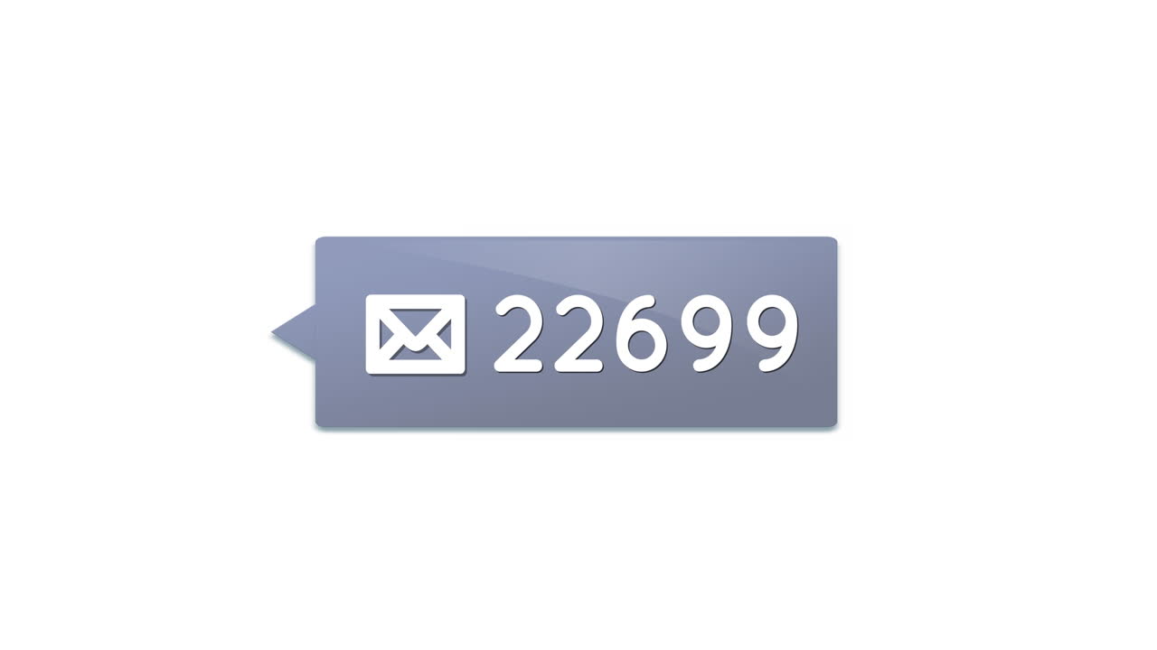 Message icon with increasing numbers 4k