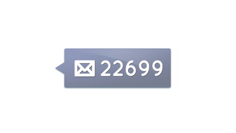 message icon with increasing numbers 4k