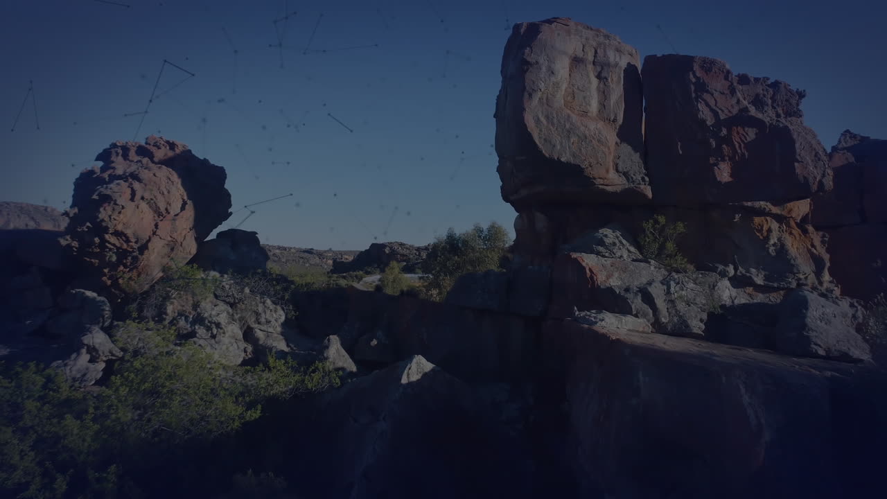 풍경에 대한 연결 네트워크의 애니메이션