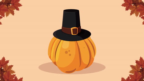 thanksgiving pumpkin with hat