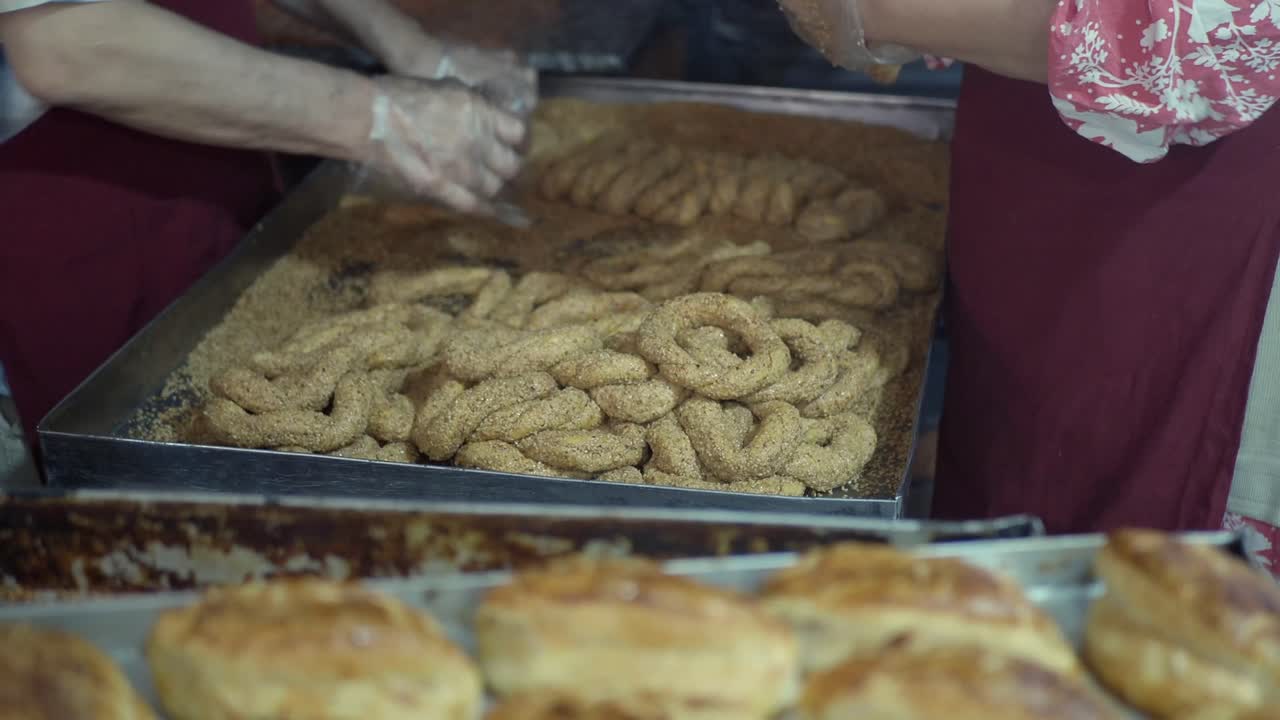 Tray of Fresh Simit Bread