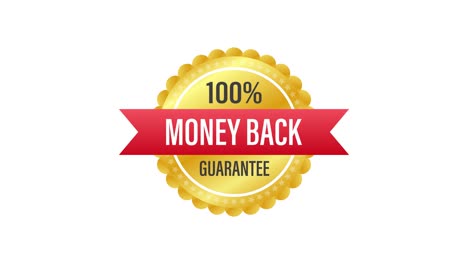 money back guarantee. ribbon banner. sale tag. sale banner badge. motion graphics.