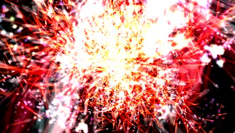 animación digital de partículas de un fuego artificial