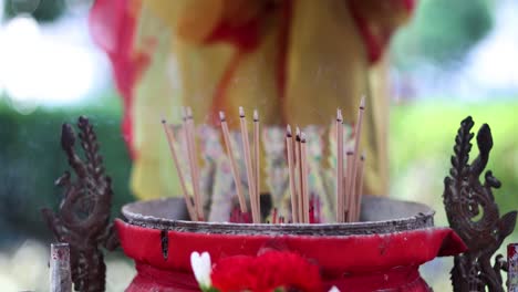 incense sticks lit and extinguished over time