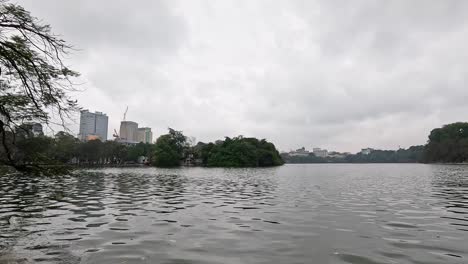 scenic panorama of hoan kiem lake over time