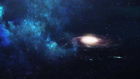 galaxia de la vía láctea de 4k con fondo de nubes de nebulosa azul en el universo