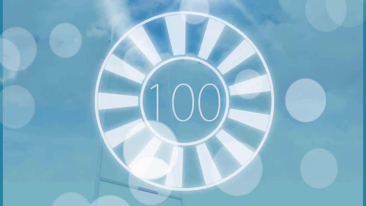 Animation of circle with numbers over white spots