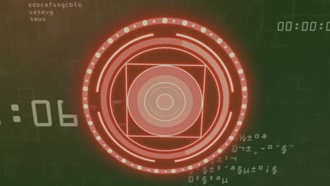 animación del procesamiento de datos y escaneo de alcance sobre la cuenta atrás