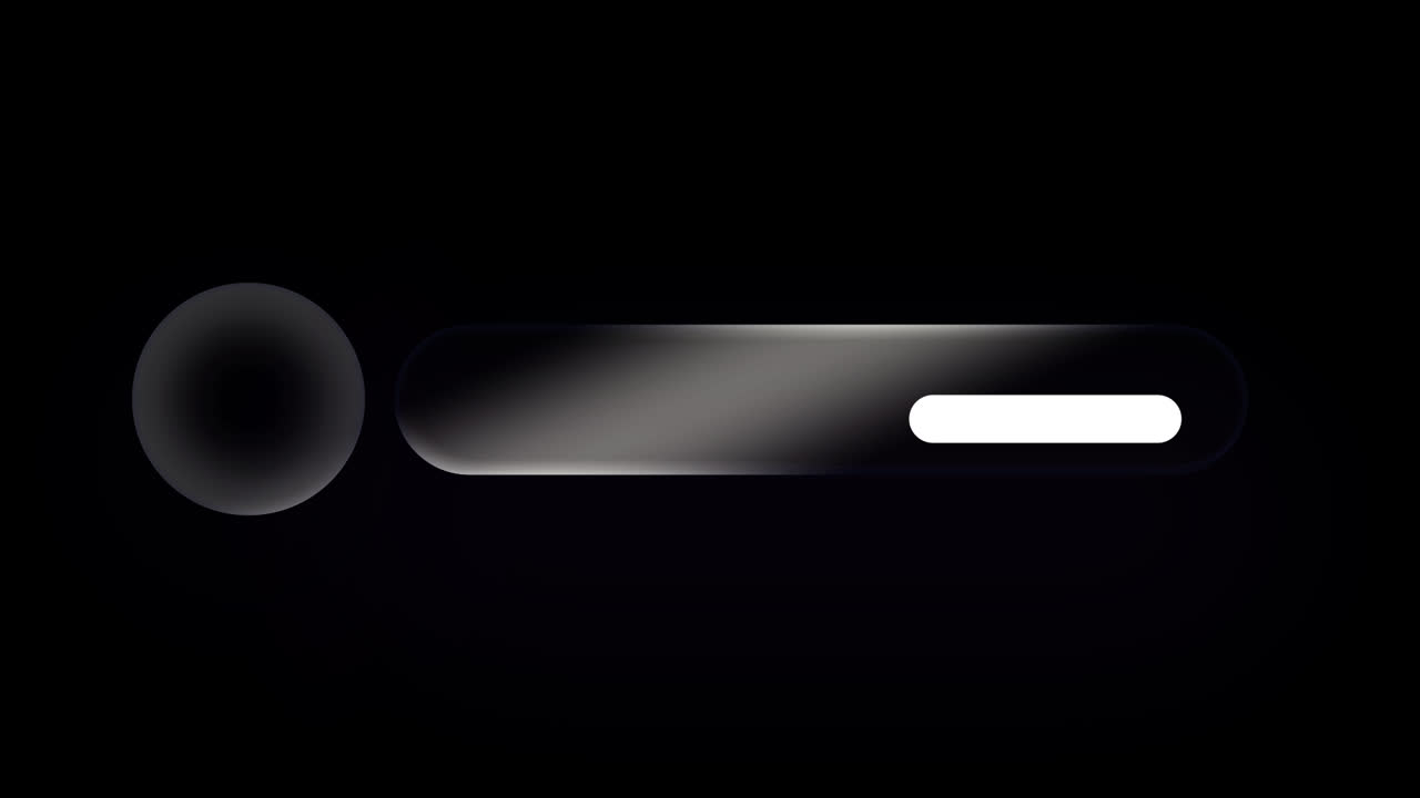 Abstract Minimalist Animation with Sphere and Rectangle on Black Background