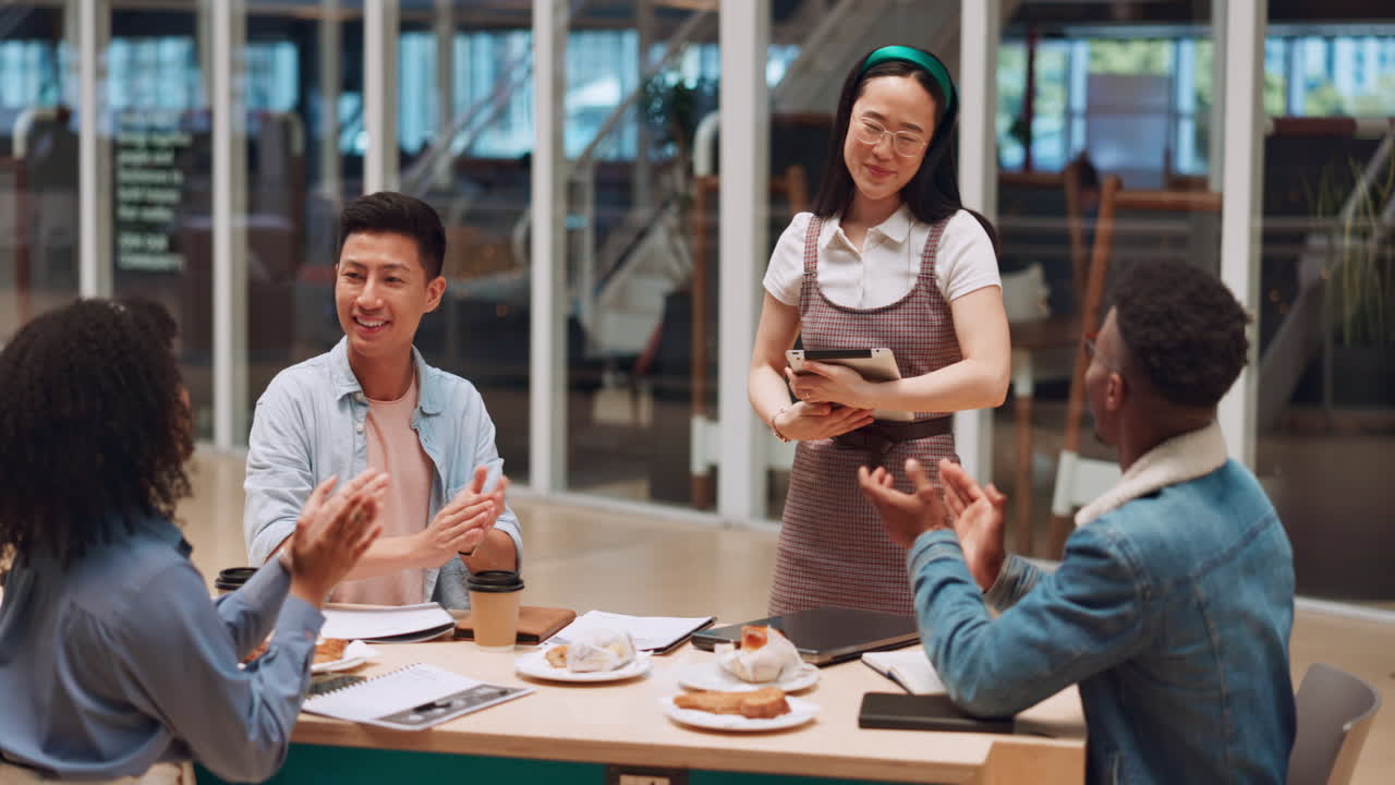 비즈니스, 팀과 축하를 위한 박수