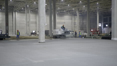 concrete floor pouring in a large warehouse