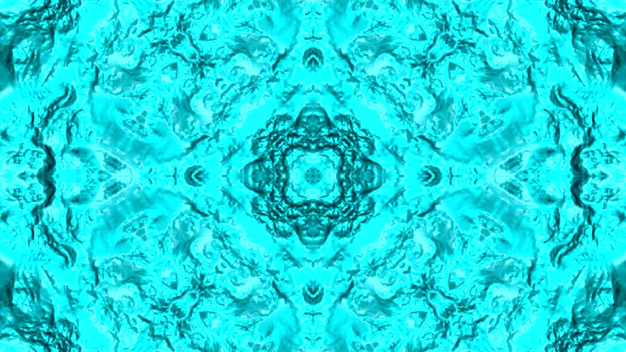 3d Abstract aquamarine colored kaleidoscope.