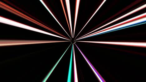 abstract lines shape colorful flashing light dots, black background