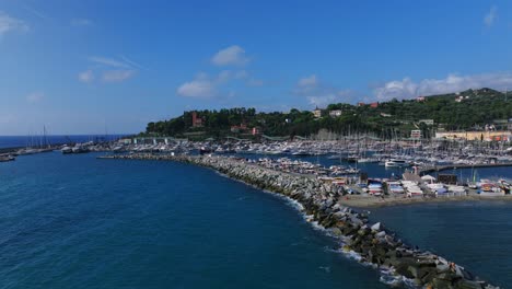 harbor of ligurian varazze city in italy