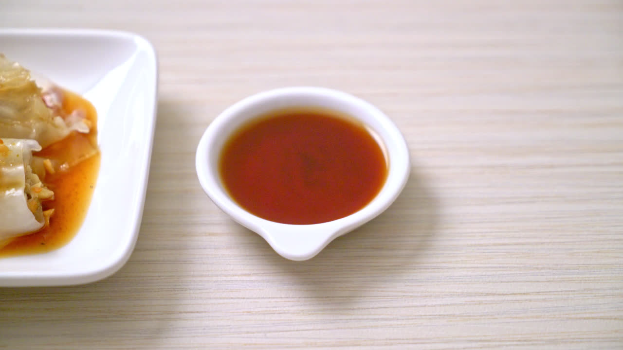 Chinese Steamed Rice Noodle Rolls - Asian food style