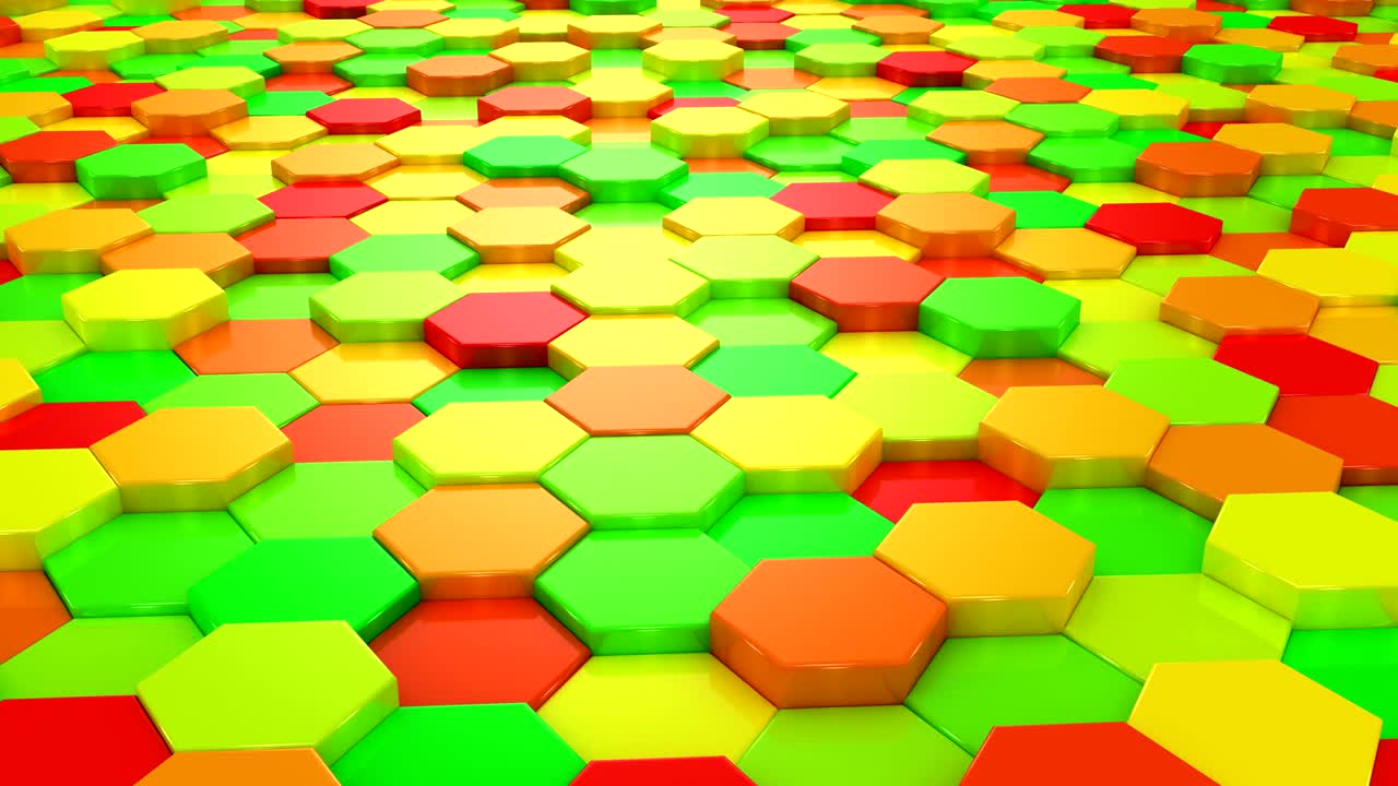 hexágonos animados de colores