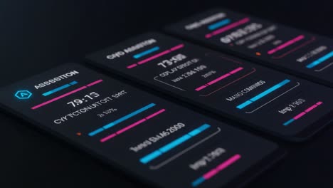 dynamic interface showcasing real-time data metrics on mobile devices, emphasizing performance analytics with sleek designs focusing on user engagement and efficiency