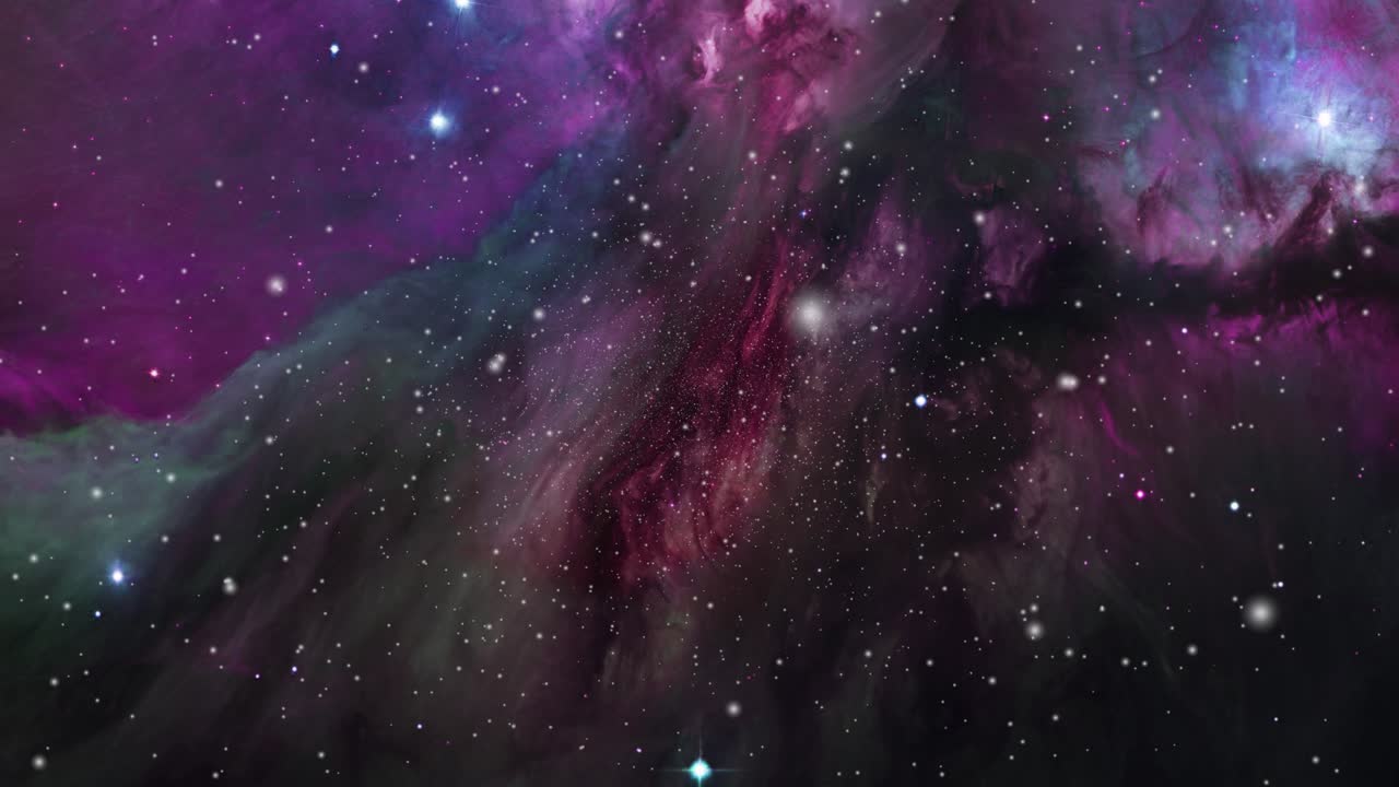 purplish nebula clouds hovering in the universe