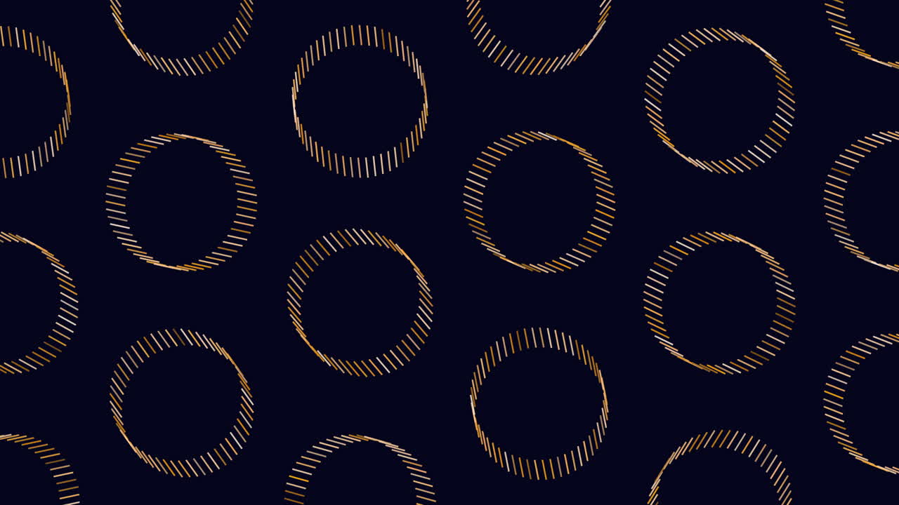 Neon futuristic circles pattern with rainbow lines on black gradient