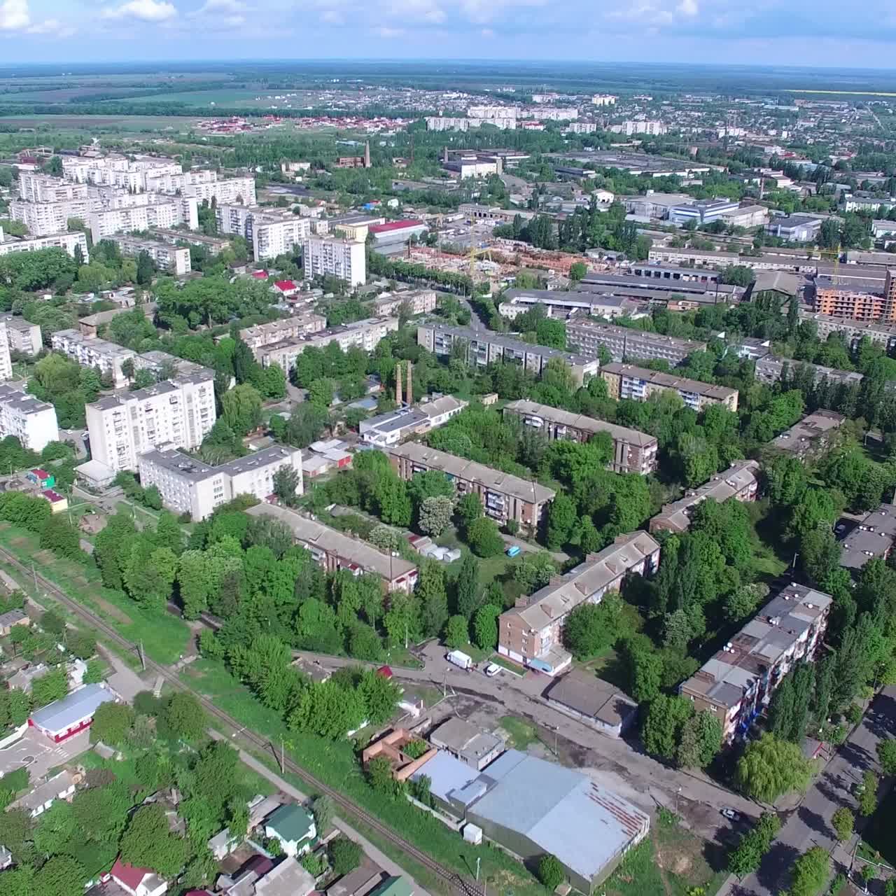 위에서 도시 풍경