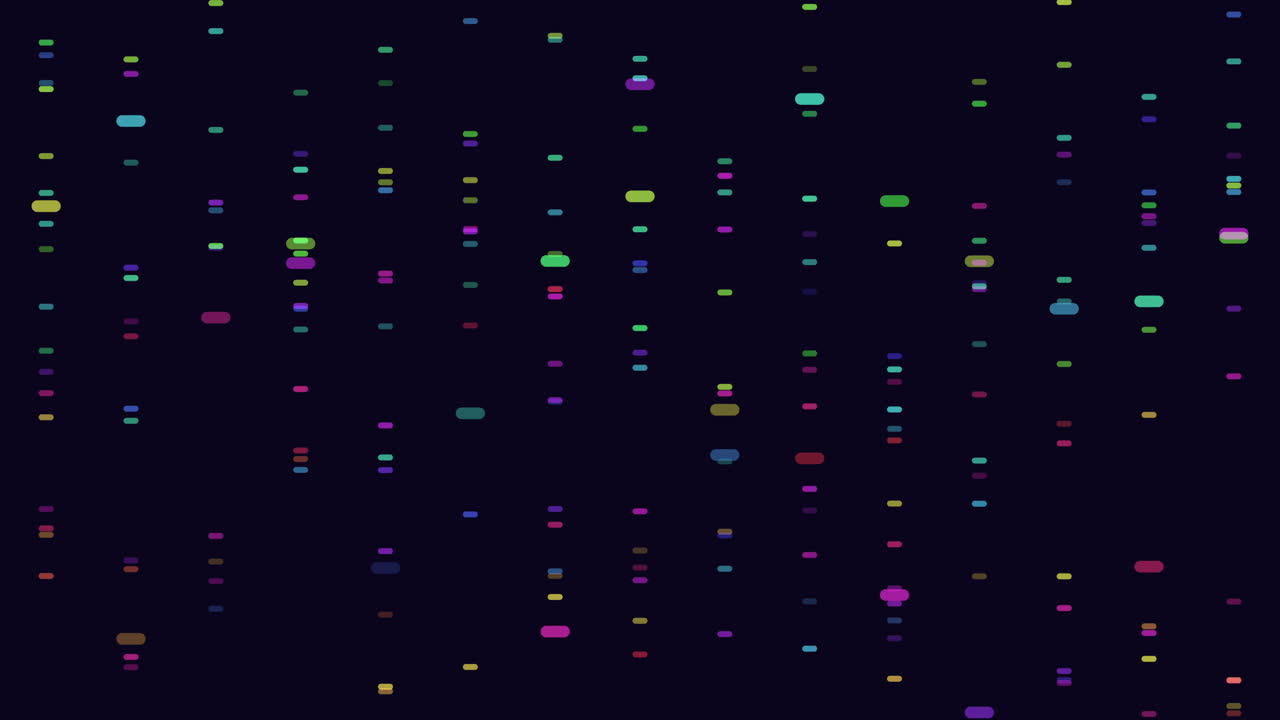 Colorful dot pattern on dark background grid of blue, purple, and pink dots in various sizes