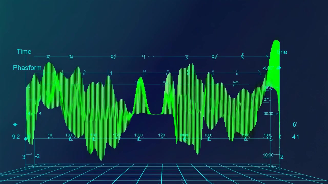 Digital Audio Waveform Visualization on Dark Background