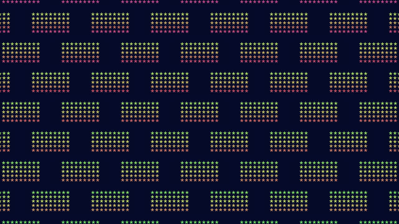 Colorful symmetrical dot grid on a black background