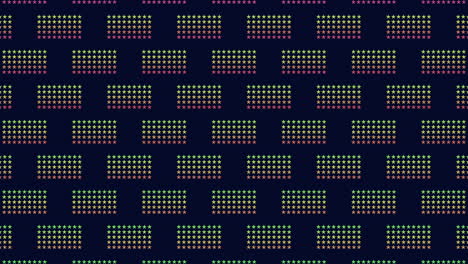 Colorful symmetrical dot grid on a black background