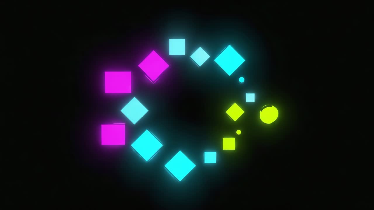 Abstract Geometric Shapes with Neon Glow