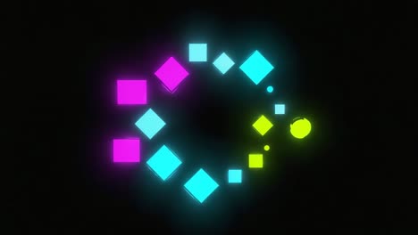 abstract geometric shapes with neon glow