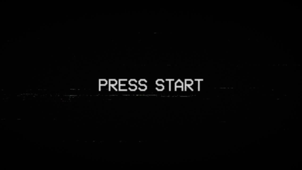 presiona para comenzar la animación de texto de glitch, renderización, fondo, con canal alfa, bucle