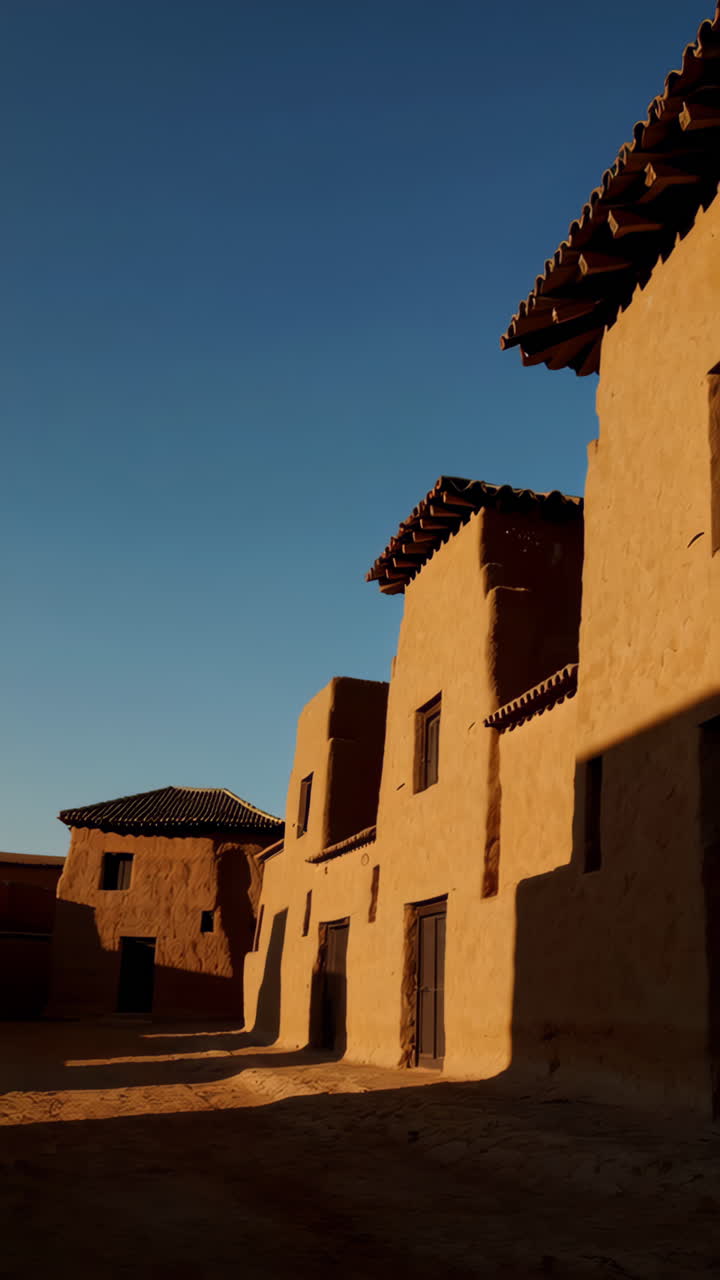 Adobe Buildings in the Desert Sun