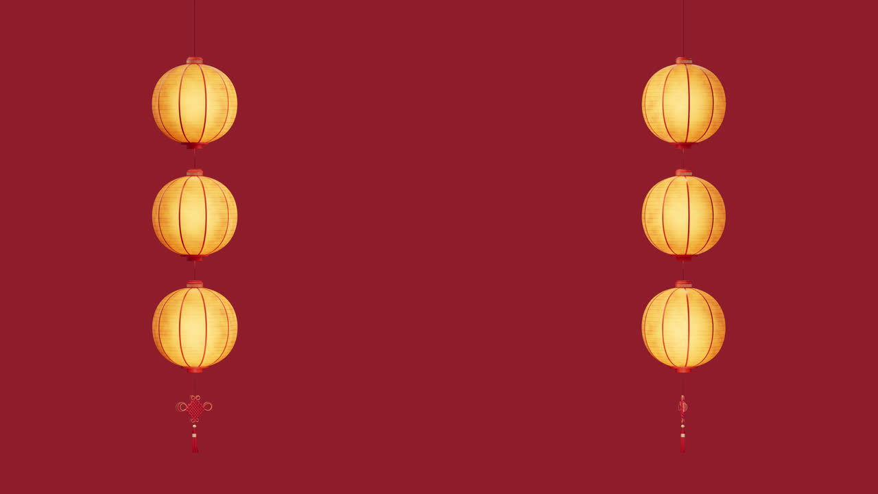 lanternas antiguas chinas con canal alfa, renderización en 3d.