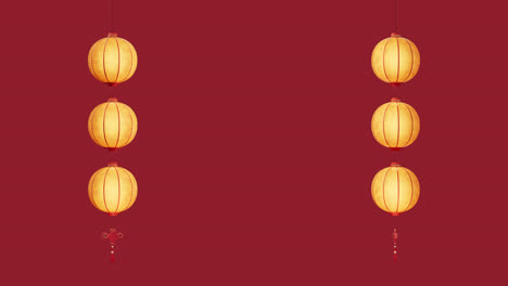 loop chinese ancient lanterns with alpha channel, 3d rendering.