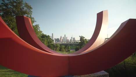 view of downtown houston from leonel castillo community center park area