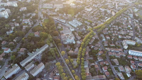 montpellier sunset aqueduct les arceaux neighbourhood by drone