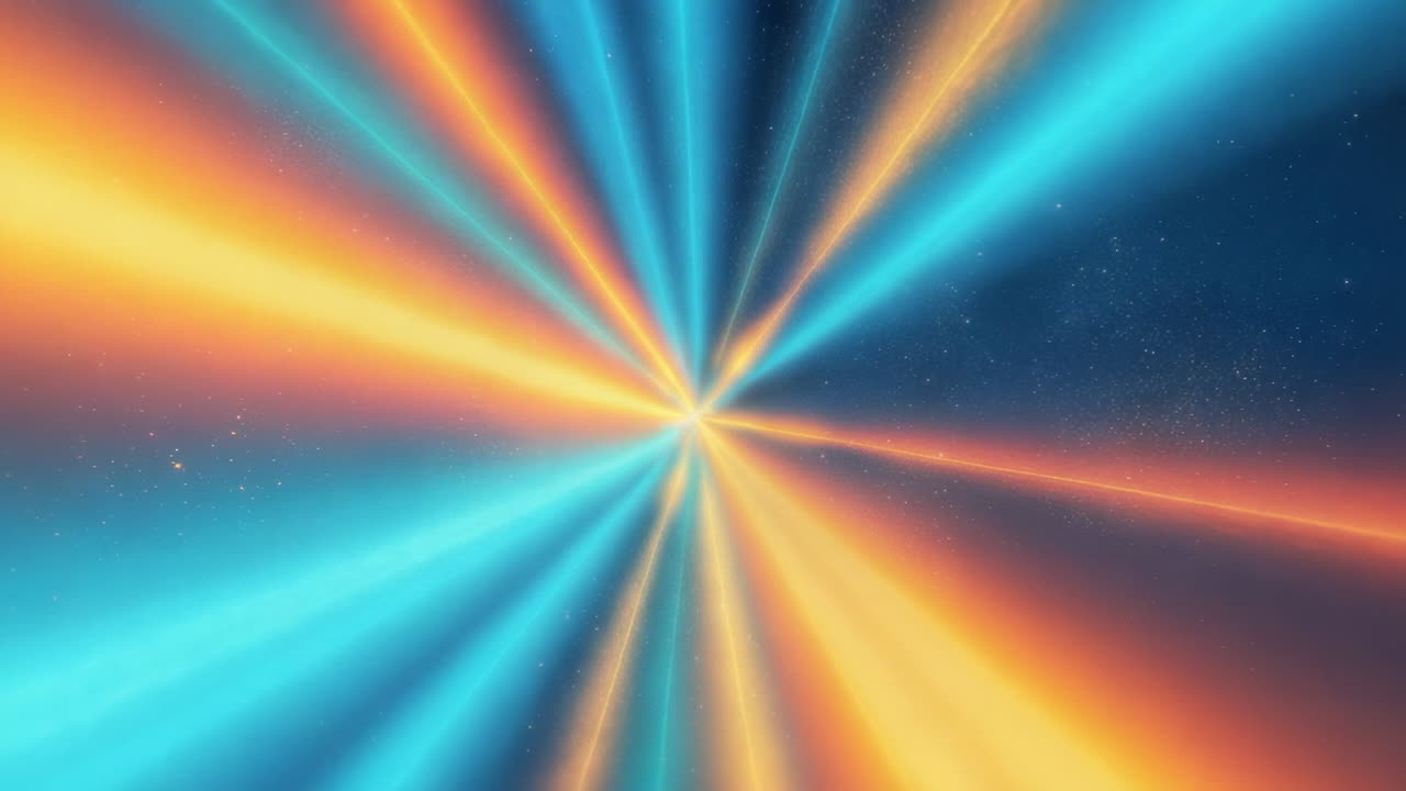 Abstract Light Rays Background - Dynamic Blue and Orange Energy Beams