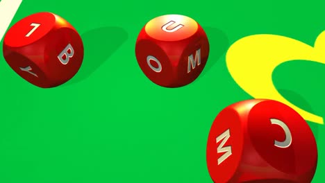 varios dados rojos 3d rodando contra un fondo de casino brillante
