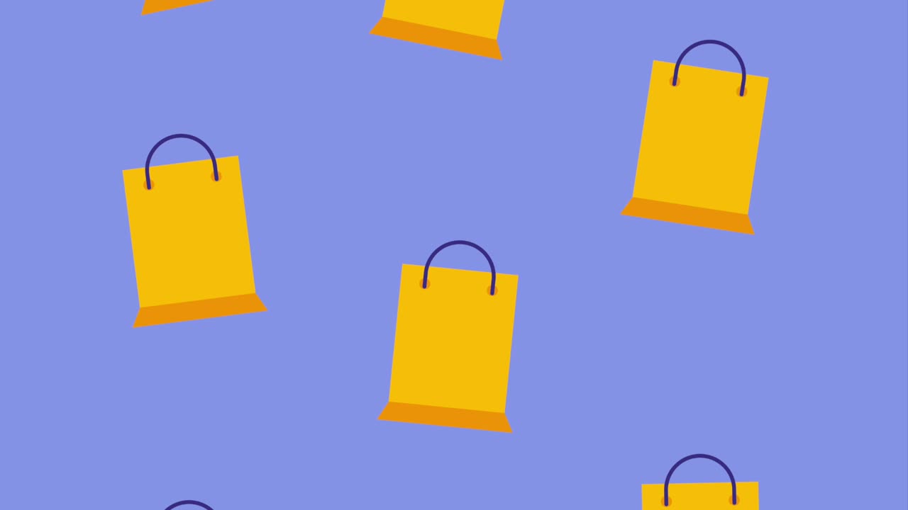 la caída de bolsas de papel amarillas de compras icono ilustración vectorial