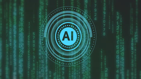 Animation of ai data processing over computer server